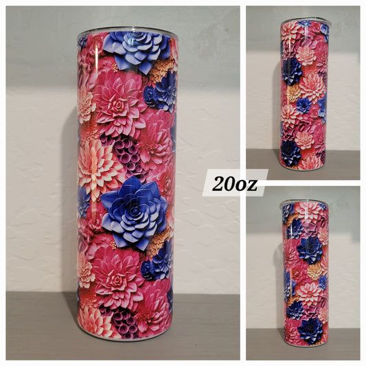 3d Flowers 20oz Tumbler *Quick Sale*