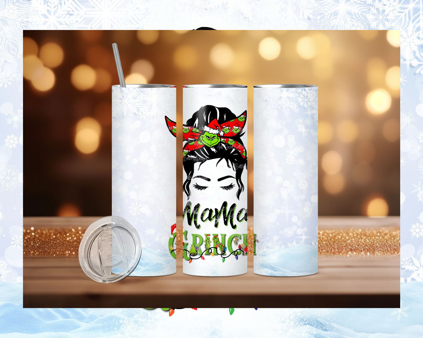 Messy Bun MaMa Grinch Tumbler Collection