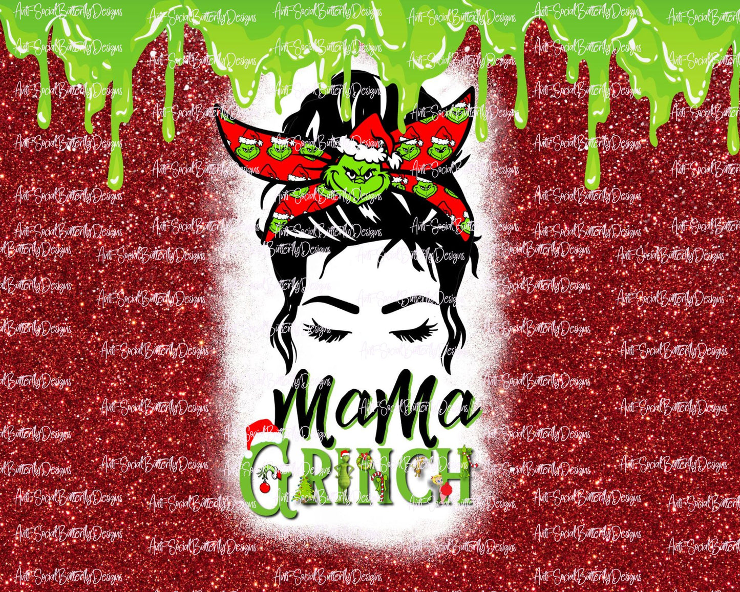 Messy Bun MaMa Grinch Tumbler Collection