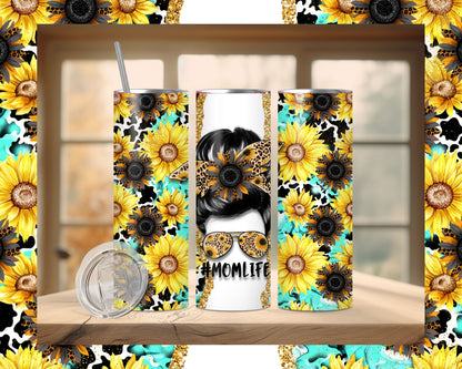 #MomLife with Sunflowers Tumbler