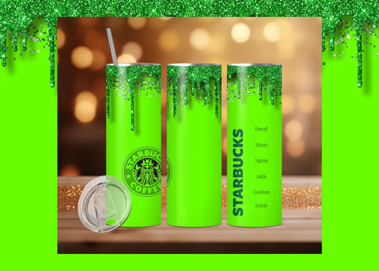 Starbucks Inspired Slime 25oz Glow In The Dark Tumbler