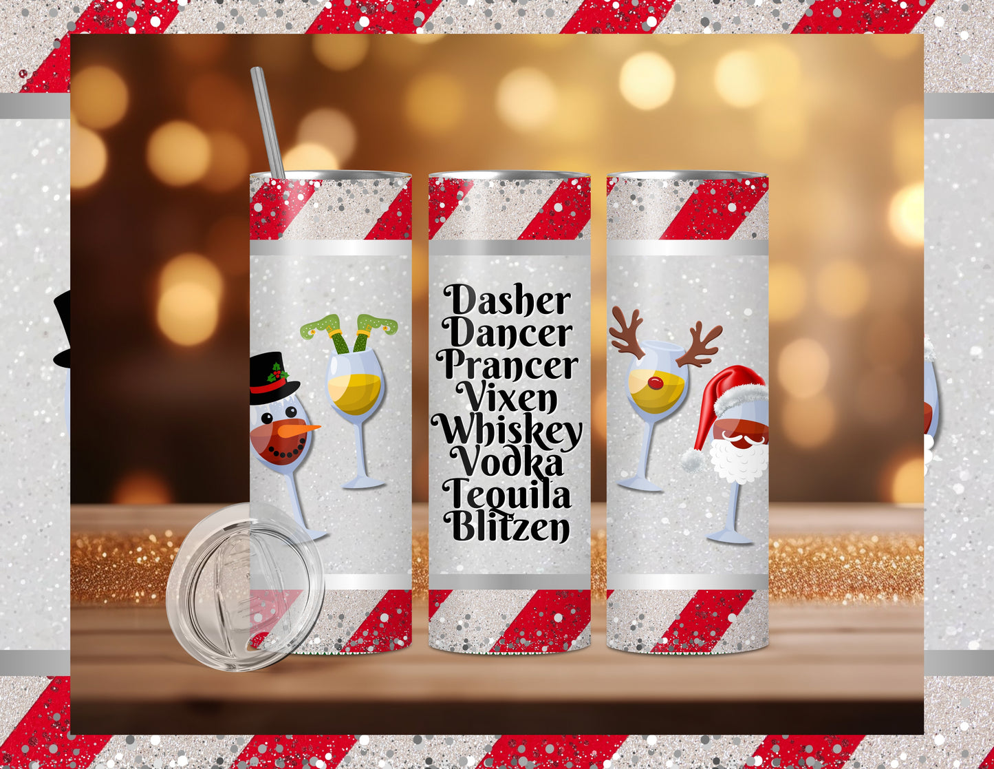 Santa's Reindeer Tumbler