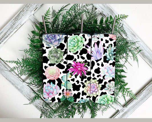 Cow Print Cactus Tumbler