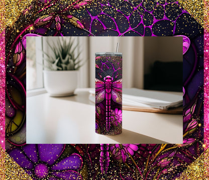 Dragonfly Glitter Tumbler