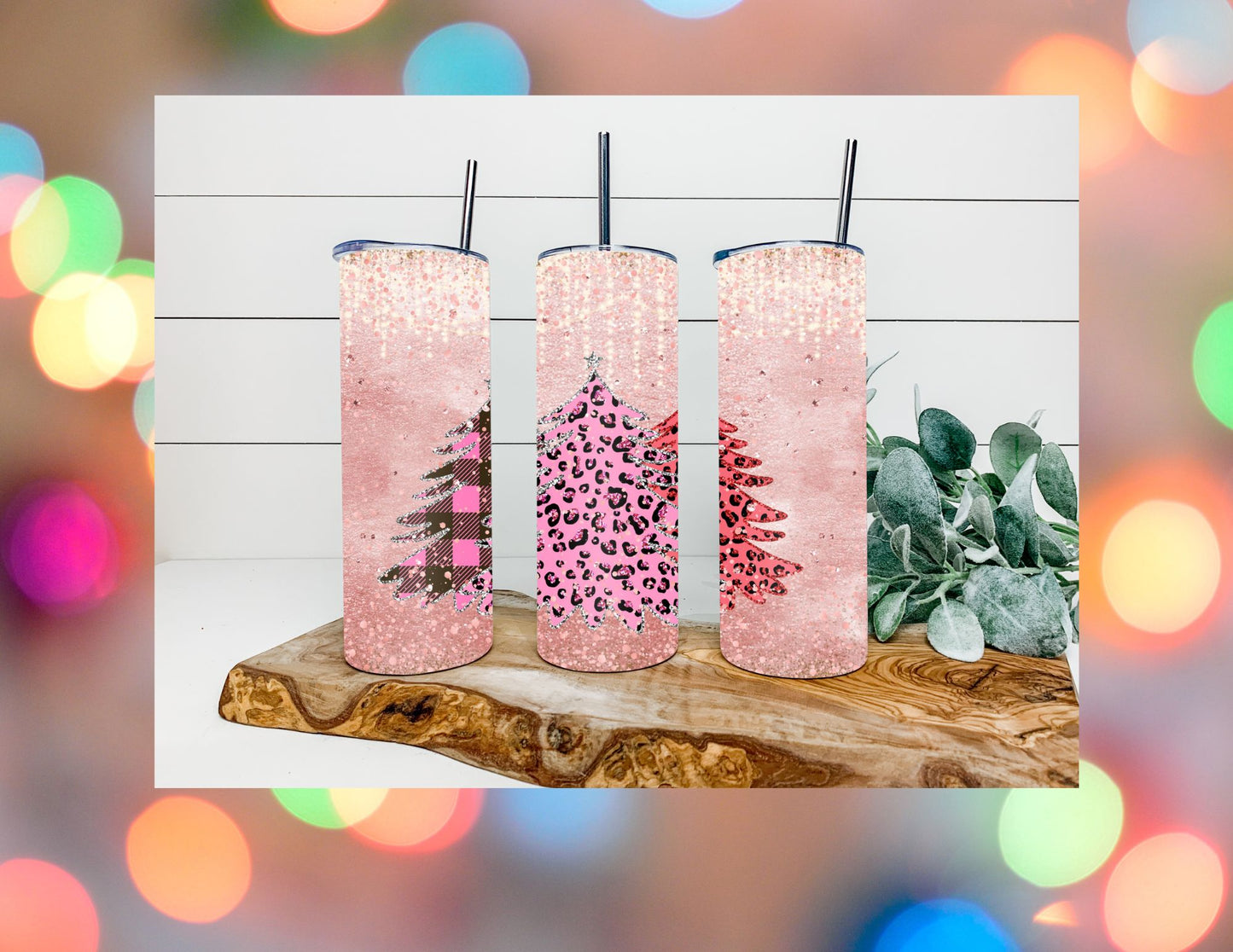 Pink Christmas Trees Tumbler