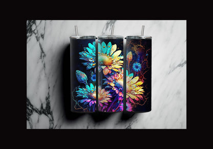 Rainbow Flowers Tumbler