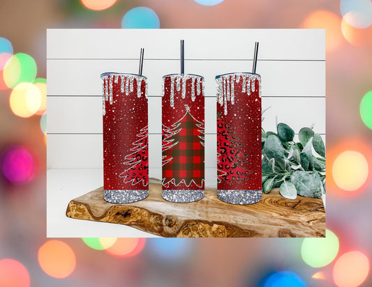 Red Christmas Trees Tumbler